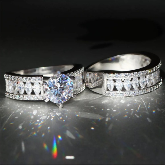 Engagement bridal round cut ring - Picture 2 of 5